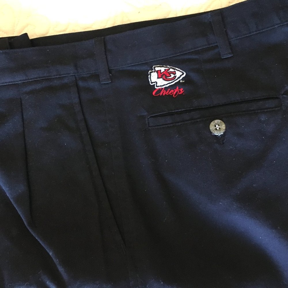 Men's Kansas City Chiefs Black Lee Authentic Clothing Dress Slacks Pants 36x32